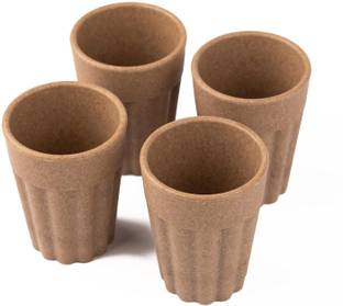Irida Naturals Pack of 4 Bone China Rice Husk Unbreakable Tea Cups - 100ml, Reusable Cutting Chai Cups