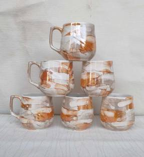 SJS Pack of 6 Bone China Premium S JS tea & coffee cup set -120ML
