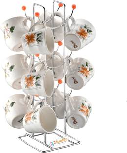 FineArts Pack of 1 Stainless Steel STANDIFY Stainless Steel Smile Cup Stand Coffee Mug Holder Kitchen Rack