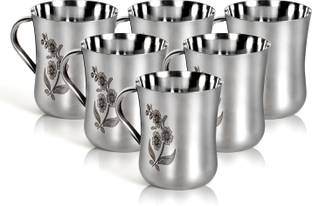 Q4S Floral Design Print Coffee and Tea स्टेनलेस स्टील