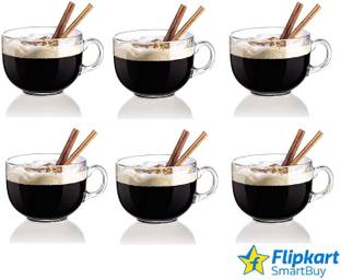 Flipkart SmartBuy Pack of 6 Glass Green Tea Cups Short Glasses Round Tea Cup With Heavy Base | Hot Coffee Mug