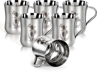 Q4S Flower design print Steel cup Stainless Steel Coffee Mug