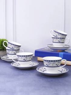 UPC Pack of 12 Ceramic Premium Cup Plates Tea Set or Tea Cups With Saucer , Cup Sets for Home