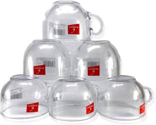 Elven Pack of 6 Glass BLINKMAX Transparent Tea Cup Coffee Cup Set of 6 Made of Glass 150 ml Pack of 6