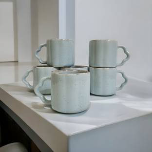 freesale Pack of 6 Ceramic Sky Blue Tea/Coffee Cup Set - 170 ML Each