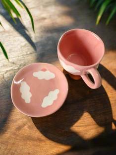 Bon Homey Pack of 2 Ceramic (1 cup, 1 saucer)