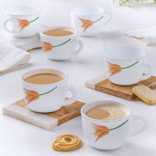 Larah by Borosil Pack of 6 Opalware Firefly 140 ml Opalware Cup Set