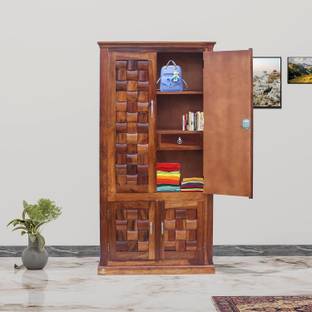 AMBICA WOODMART almirah, cupboard wooden for clothes, sheesham wood wardrobe, wardrobe 4 door Solid Wood Almirah