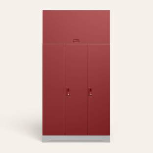 Godrej Interio Slimline 3 Door with Locker, 2 Drawer and Overhead Unit Metal Almirah