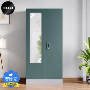 Godrej Interio Slimline 2 Door with Locker and Star Design Mirror Metal Almirah