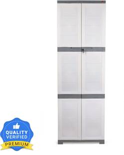 Cello Cello Novelty Large Plastic Cupboard with lock(White and Grey) Plastic Cupboard