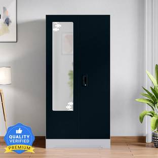 Godrej Interio Slimline 2 Door with Locker and Star Design Mirror Metal Almirah