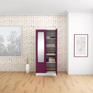 Godrej Interio Slimline 2 Door with 4 shelves and Mirror Metal Almirah