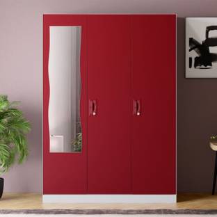 Godrej Interio Slimline 3 Door with Locker and Curvilinear Mirror Metal Almirah