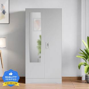 Godrej Interio Slimline 2 Door with Locker and Drawer and Mirror Metal Almirah
