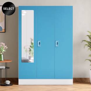 Godrej Interio Slimline 3 Door with Locker and Star Design Mirror Metal Almirah