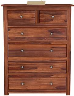 Rajasthali Wood Decor Free Standing Movable Cabinet for Living and office Area With 6 Drawer Wardrobe Solid Wood Cupboard