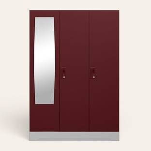 Godrej Interio Slimline 3 Door with Locker, Drawer and Mirror Metal Almirah