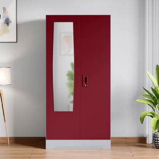 Godrej Interio Slimline 2 Door with Locker and Drawer and Mirror Metal Almirah