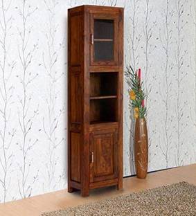 APRODZ Sheesham Wood High Wooden Cabinet, Showcase, Cupboard, Sideboard, with Two Doors Solid Wood Cupboard