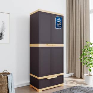 Nilkamal Freedom FMDR1BE Compact Plastic Storage Cabinet With Drawer|Multipurpose Storage Plastic Almirah