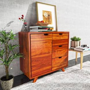 Rajasthali Wood Decor Sheesham Wood Cupbord, 3 Drowar Wardrobe, Almirah For Living Room & Home Solid Wood Cupboard
