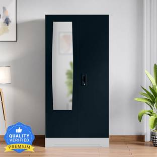 Godrej Interio Slimline 2 Door with Locker with Mirror Metal Almirah