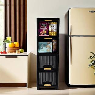 fullstar Foldable Plastic Cupboard for Storage Set of 4 | Plastic Racks for Clothes | Plastic Free Standing Chest of Drawers