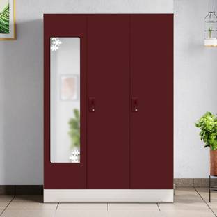 Godrej Interio Slimline 3 Door with Locker and Star Design Mirror Metal Almirah