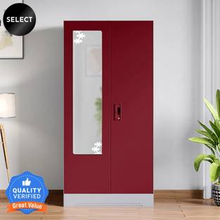 Godrej Interio Slimline 2 Door with Locker and Star Design Mirror Metal Almirah