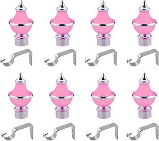 ZedZero Pink Curtain Rods, Rod Rail Bracket Metal