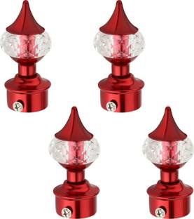 Ghazian Red Curtain Knobs, Rod Rail Bracket Metal
