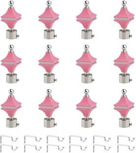 METZO Pink Rod Rail Bracket, Curtain Knobs Metal
