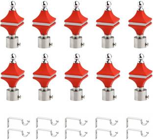 METZO Red Rod Rail Bracket, Curtain Knobs Metal