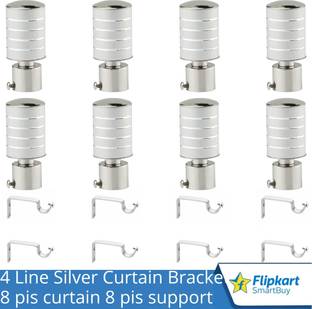 Flipkart SmartBuy Silver Curtain Knobs, Rod Rail Bracket Metal