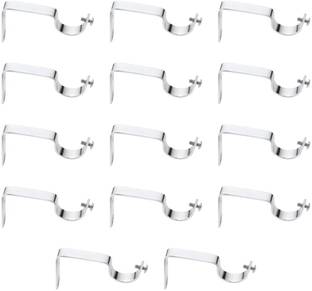 METZO Silver Rod Rail Bracket, Curtain Knobs Metal