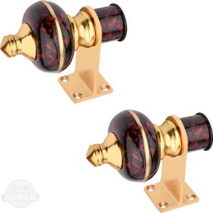 Sun Shield Red, Black, Gold Curtain Hooks, Curtain Knobs, Rod Rail Bracket Metal