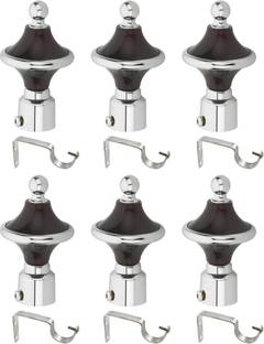 Bzcarts Brown Curtain Knobs, Curtain Hooks Metal