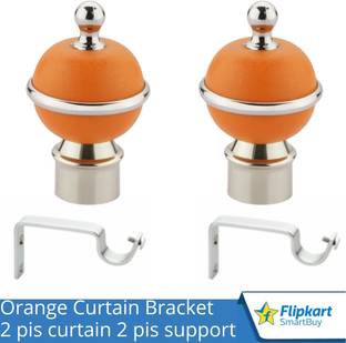 Flipkart SmartBuy Orange Curtain Knobs, Rod Rail Bracket Metal