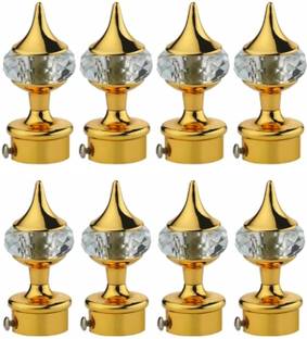 QERESTON Gold Curtain Knobs, Rod Rail Bracket Metal