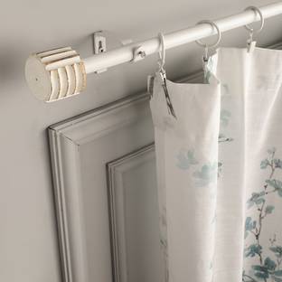 THE DECOR MART White Curtain Rods Metal