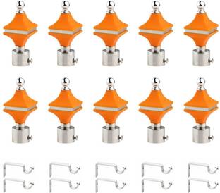 METZO Orange Rod Rail Bracket, Curtain Knobs Metal