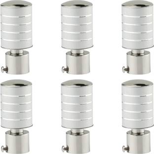 Spotbia Silver Curtain Knobs, Rod Rail Bracket Metal