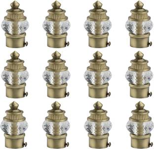 METZO Gold Curtain Knobs, Rod Rail Bracket Metal