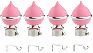 Spotbia Silver, Pink Rod Rail Bracket, Curtain Knobs Metal