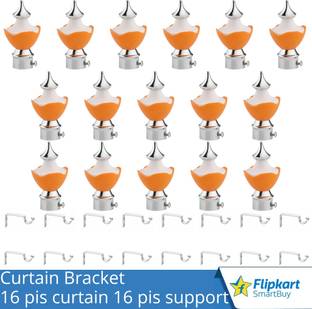 Flipkart SmartBuy Orange Curtain Knobs, Rod Rail Bracket Metal