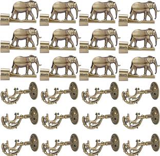 Bzcarts Beige Curtain Knobs, Curtain Rings, Curtain Rods, Rod Rail Bracket, Curtain Hooks