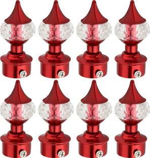 Ghazian Red Curtain Knobs, Rod Rail Bracket Metal