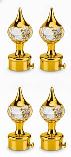 HELENSON Gold Curtain Knobs, Rod Rail Bracket Metal