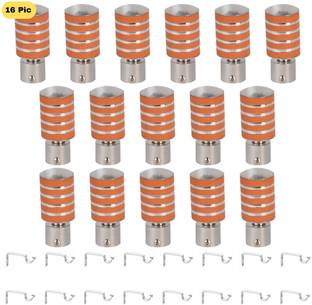 ZAPEX Orange, Silver Rod Rail Bracket, Curtain Knobs Metal